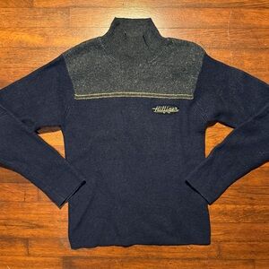 VTG 1999 Tommy Hilfiger Navy Mock Neck Sweater